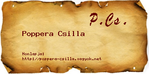 Poppera Csilla névjegykártya
